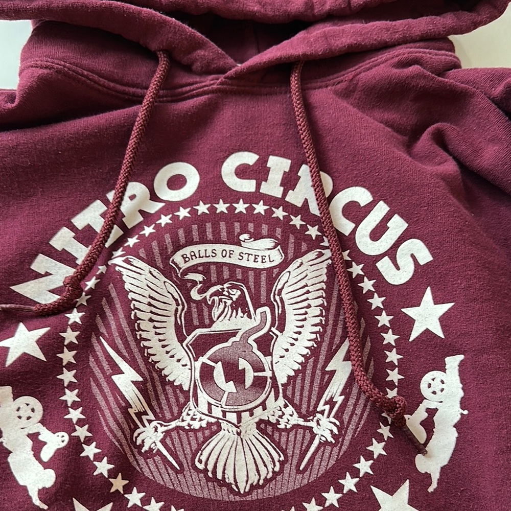 Nitro Circus Motocross Live Tour Merch Burgundy Maroon Hoodie Medium - Picture 7 of 8